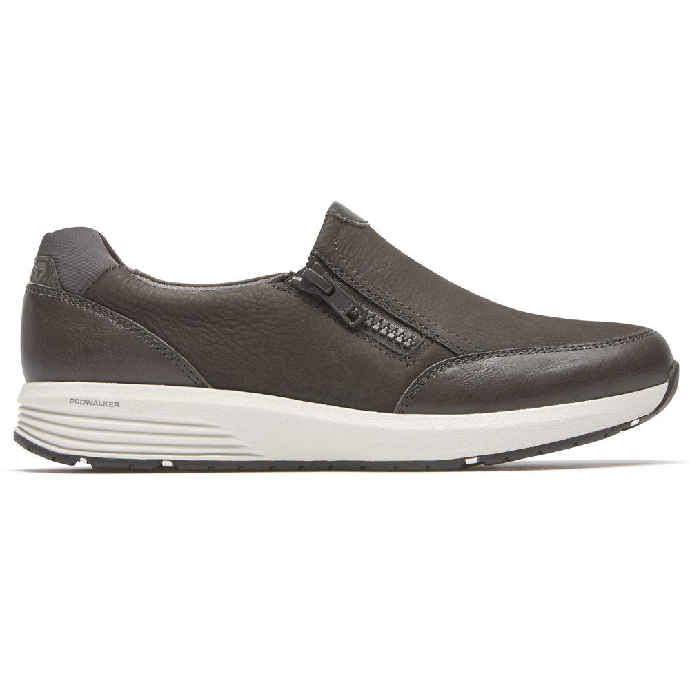 Rockport Womens Slip-On Dark Grey - Trustride Side Zip - UK 458-ECYMQA